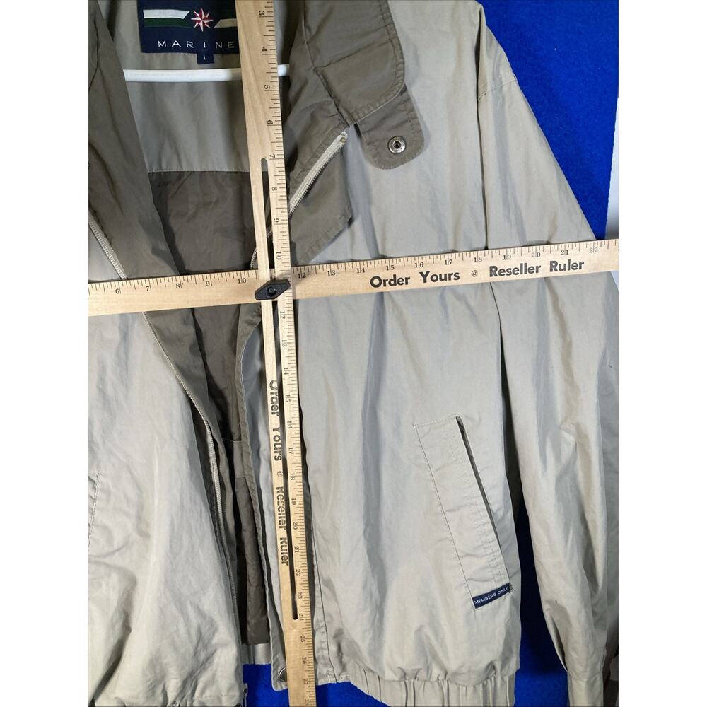 Vintage Members Only Mariner Jacket Mens Large Tan Beige Windbreaker Zip Up NWOT - Picture 7 of 16